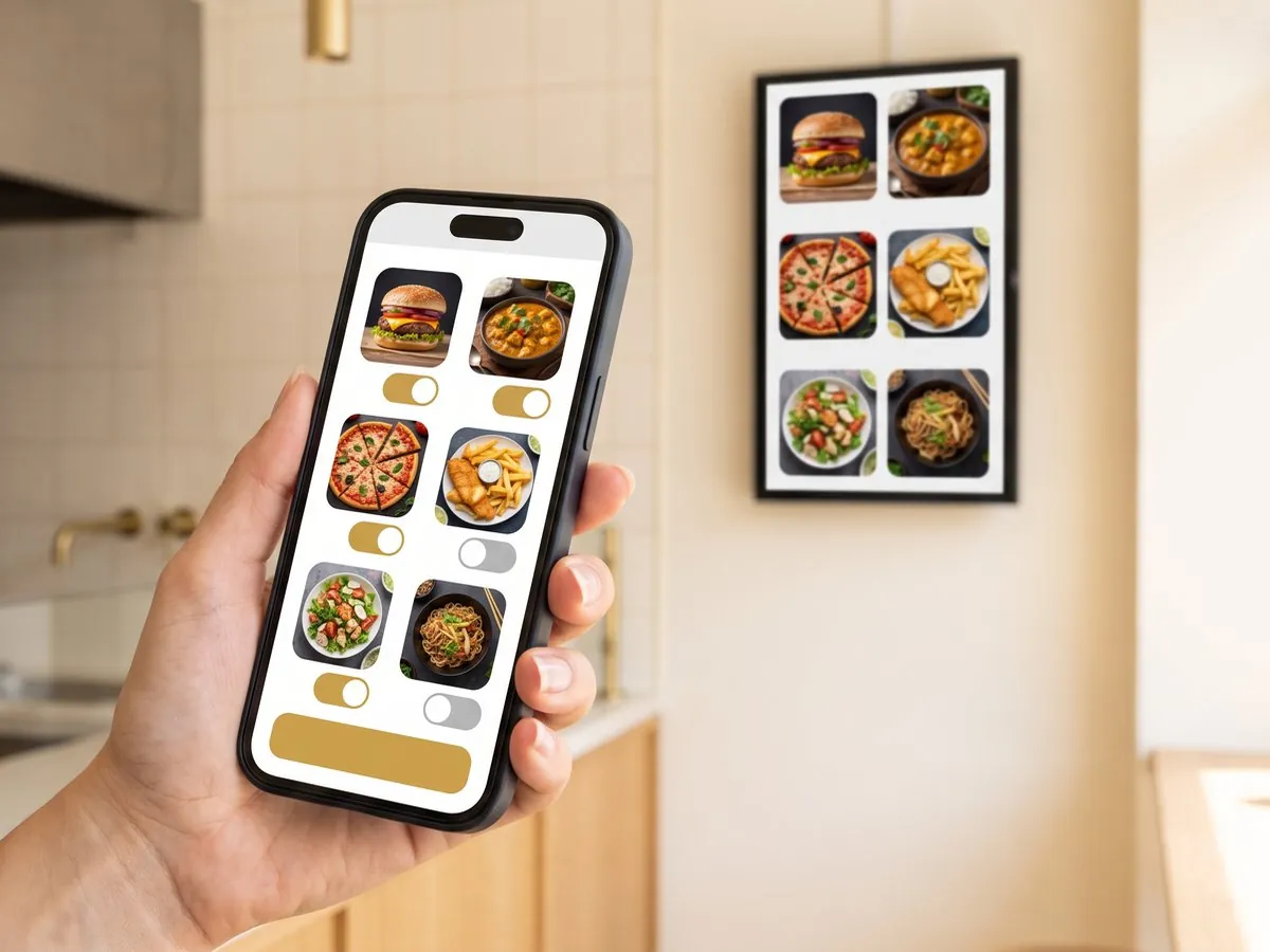 Updating the menu screen from a phone